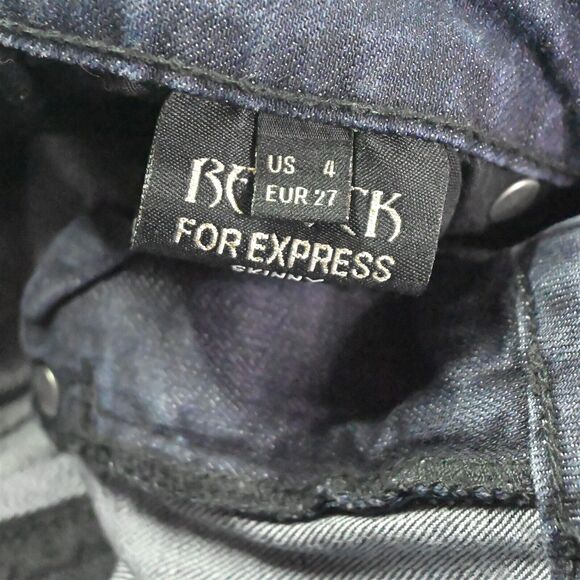 Rerock Express 4 Skinny Dark Wash Stretch Denim Womens Jeans - Picture 7 of 9